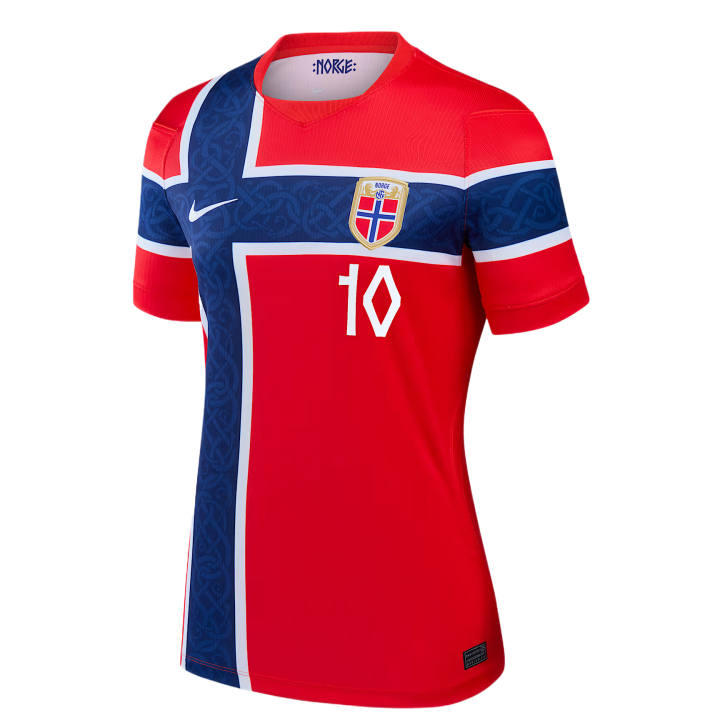 Nike Nike Norwegian National Team Soccer Jerseys Women's Red Crew Neck Moderate