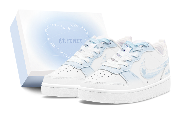 Nike Nike Court Borough Skateboard Shoes Women's Low Top White/Blue