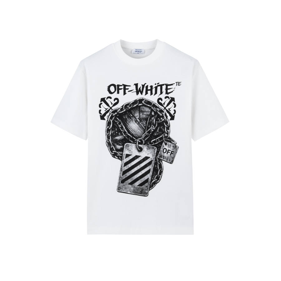 OFF-WHITE OFF WHITE T Shirts Unisex White Crew Neck Moderate Heavyweight