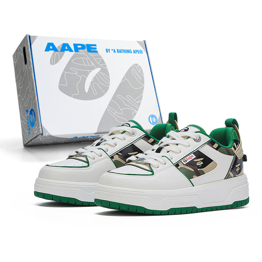 Aape Block Skateboard Shoes Unisex Low Top Ecru/Gray/Blue/Pink/Purple