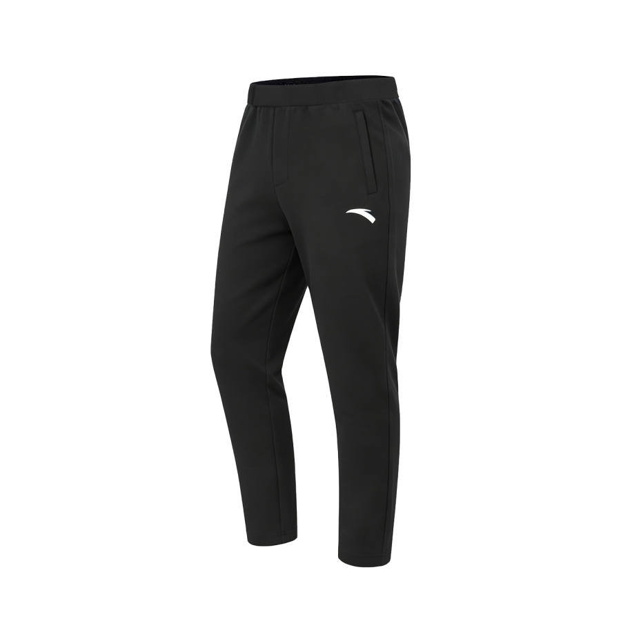 ANTA Knitted Sweatpants Unisex Black Moderate Straight Fit Pants