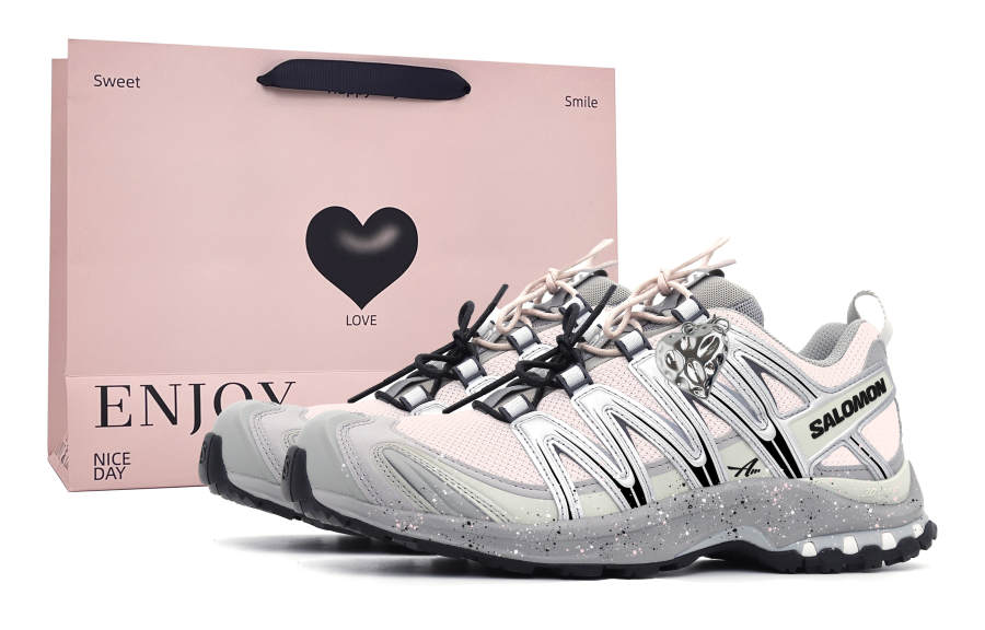 SALOMON XA PRO 3D Running Shoes Unisex Low Top Pink/Silver