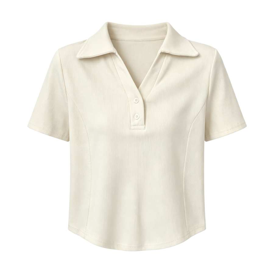 Sugarfunk Polo Shirts Women's Lapel Thin Nipped In Waist