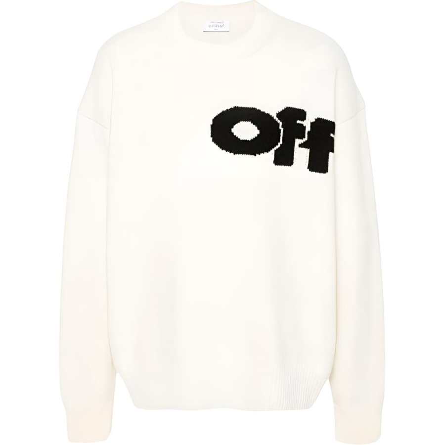 OFF-WHITE OFF-WHITE Logo Intarsia Crewneck Jumper