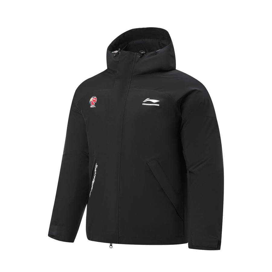Li-Ning Li Ning Puffer Jackets Men's Black Hooded Non Detachable Moderate Straight Fit