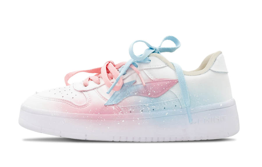 Li-Ning Li Ning Floating Boat Skateboard Shoes Women's Low Top White Blue Pink Gradient Color Block