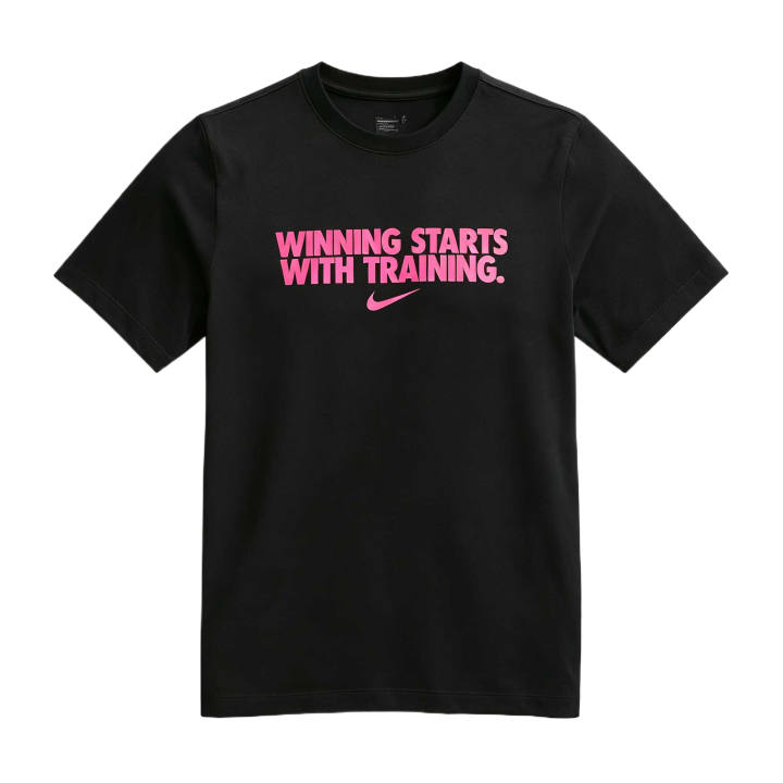 Nike Nike Dri Fit T Shirts Men's Black/Ultra Pink Crew Neck
