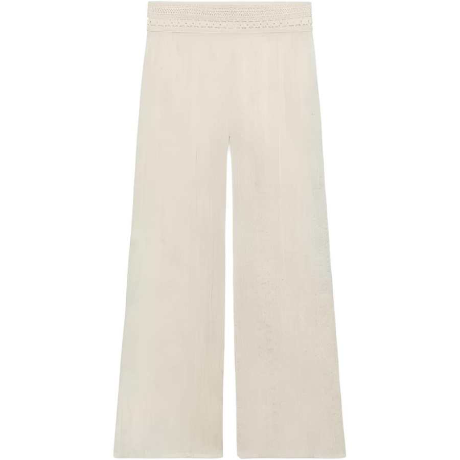 ZARA Casual Pants Women's Nude/Zebra Print Moderate Wide Leg Pants