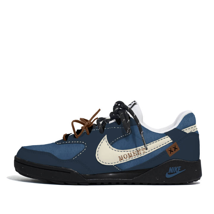Nike Nike Terra Manta Casual Shoes Unisex Low Top Navy Blue & Ecru & Brown & Black