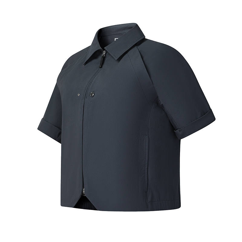 FILA URBAN EXPLORE Shirts Women's Titanium Iron Lapel Moderate Straight Fit