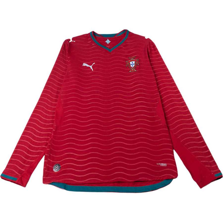 PUMA Portugal National Team Soccer Jerseys Men's Red V Neck Moderate