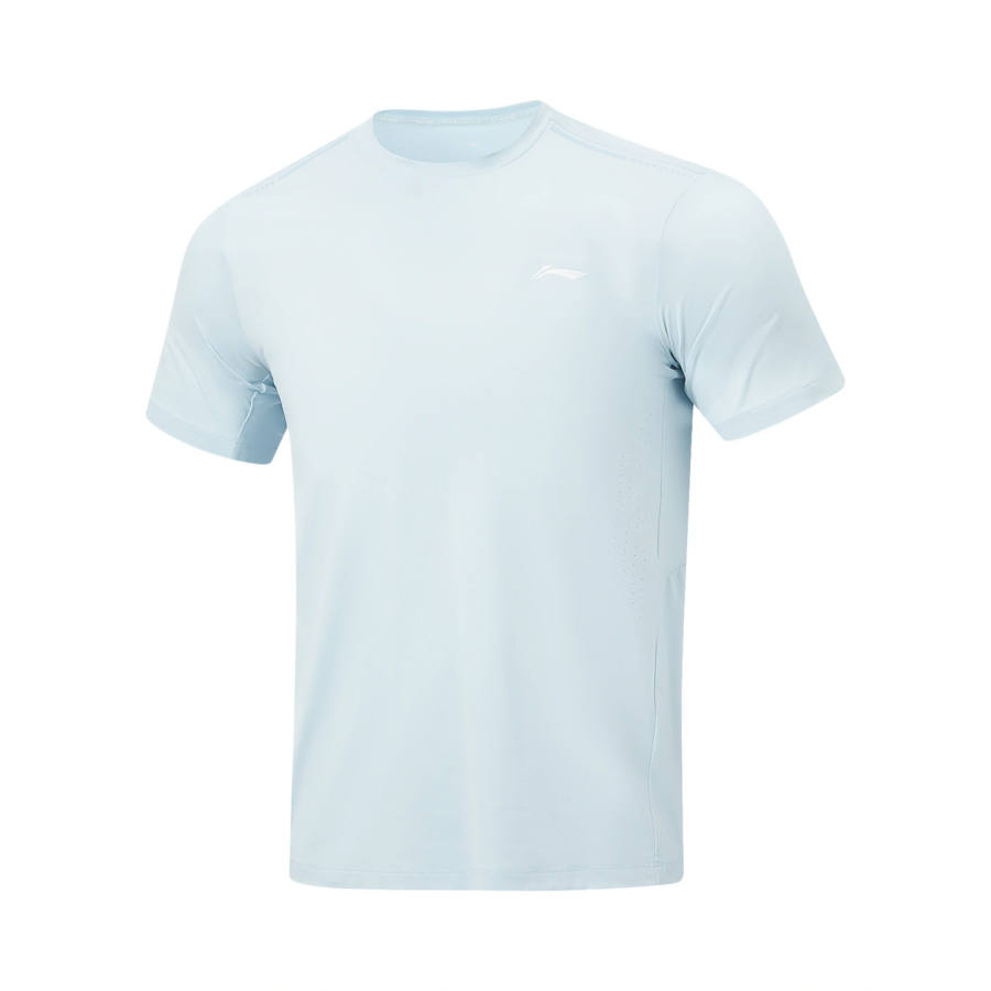 Li-Ning Li Ning Fitness Series T Shirts Men's First Frost Blue Crew Neck Moderate