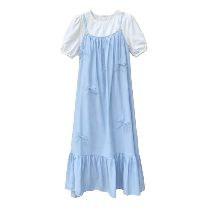 CPAURA Two Piece Skirt Sets Women's Camisole Moderate Long Skirt