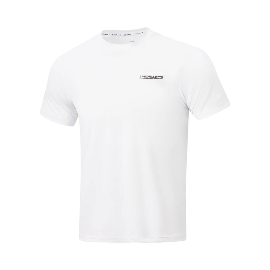 Li-Ning Li Ning Fitness Series Quick Dry T Shirts Men's White Crew Neck Moderate