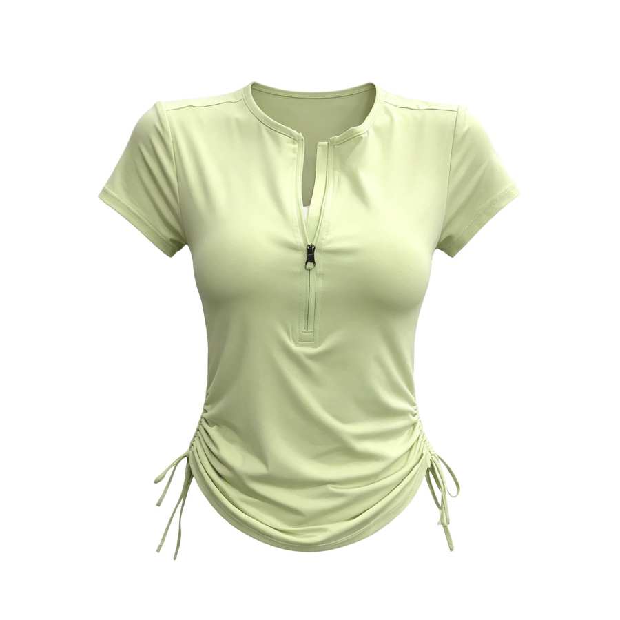 Sugarfunk Quick Dry T Shirts Women's Half Open Collar Thin Nipped In Waist