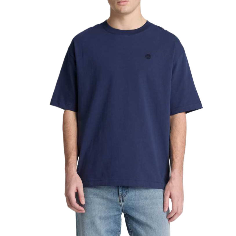 Timberland T Shirts Men's Marine Blue Crew Neck Moderate