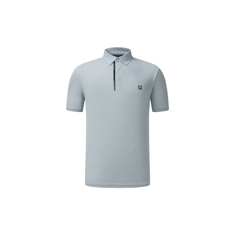 FILA Golf Polo Shirts Men's Light Mist Gray Blue Lapel Moderate Other