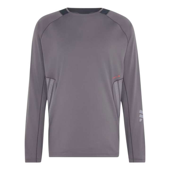 Adidas Adidas Day Running T Shirts Men's Gray Layer Crew Neck