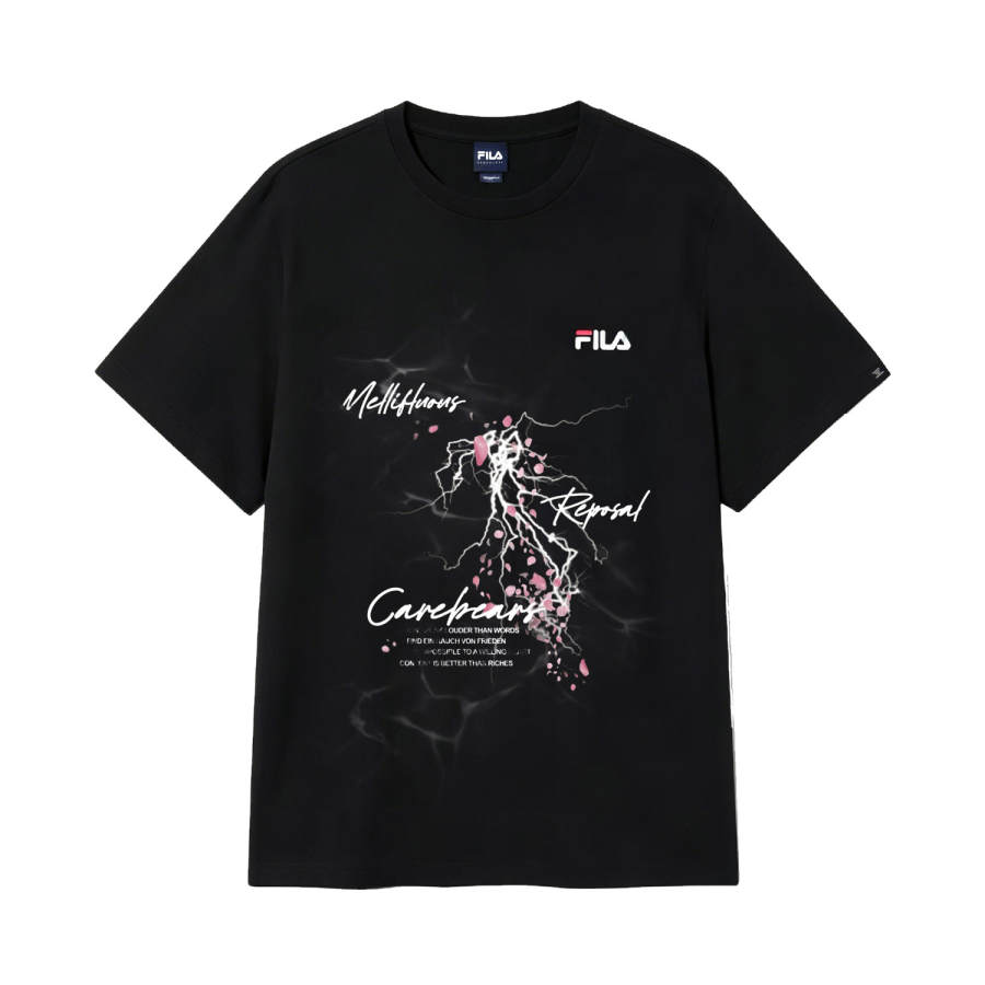 FILA T Shirts Unisex Black Crew Neck Moderate