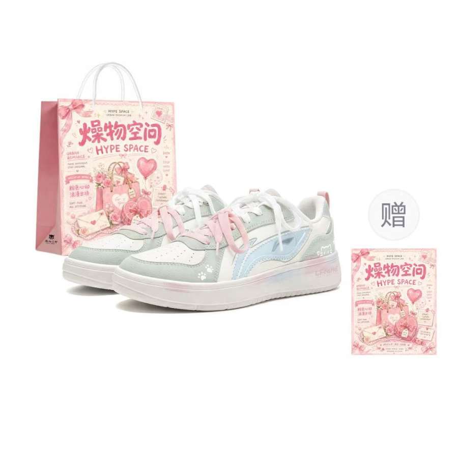 Li-Ning Li Ning Wheat Age Skateboard Shoes Women's Low Top White/Green/Blue/Pink