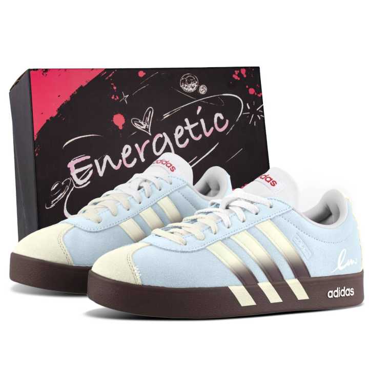 Adidas Adidas Vl Court Classic German Army Trainers Unisex Low Top Yellow/Blue/Brown