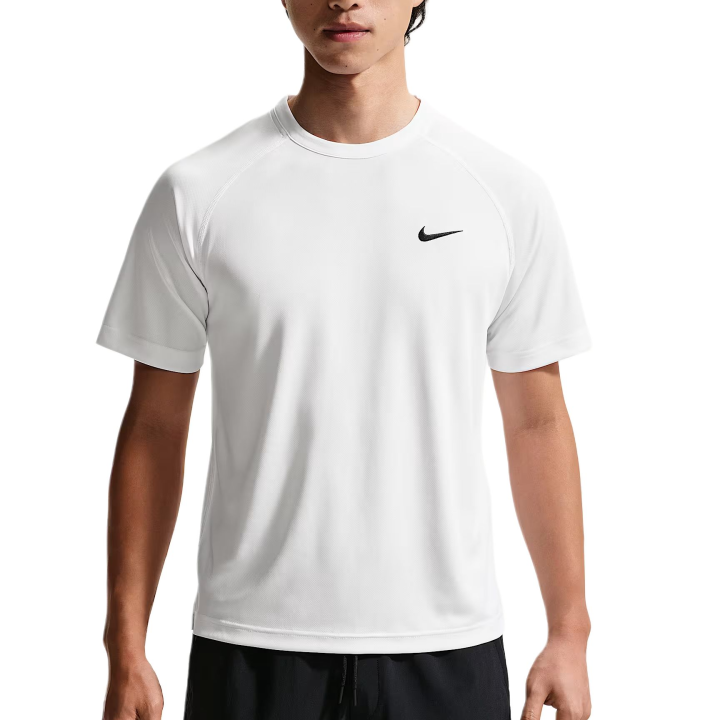 Nike Nike Quick Dry T Shirts Men's White/Black Crew Neck Moderate