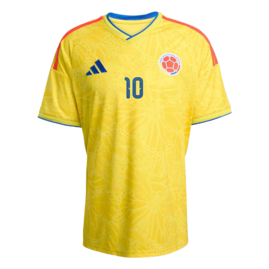 Adidas Adidas Colombia National Team Soccer Jerseys Unisex Impact Yellow V Neck Moderate