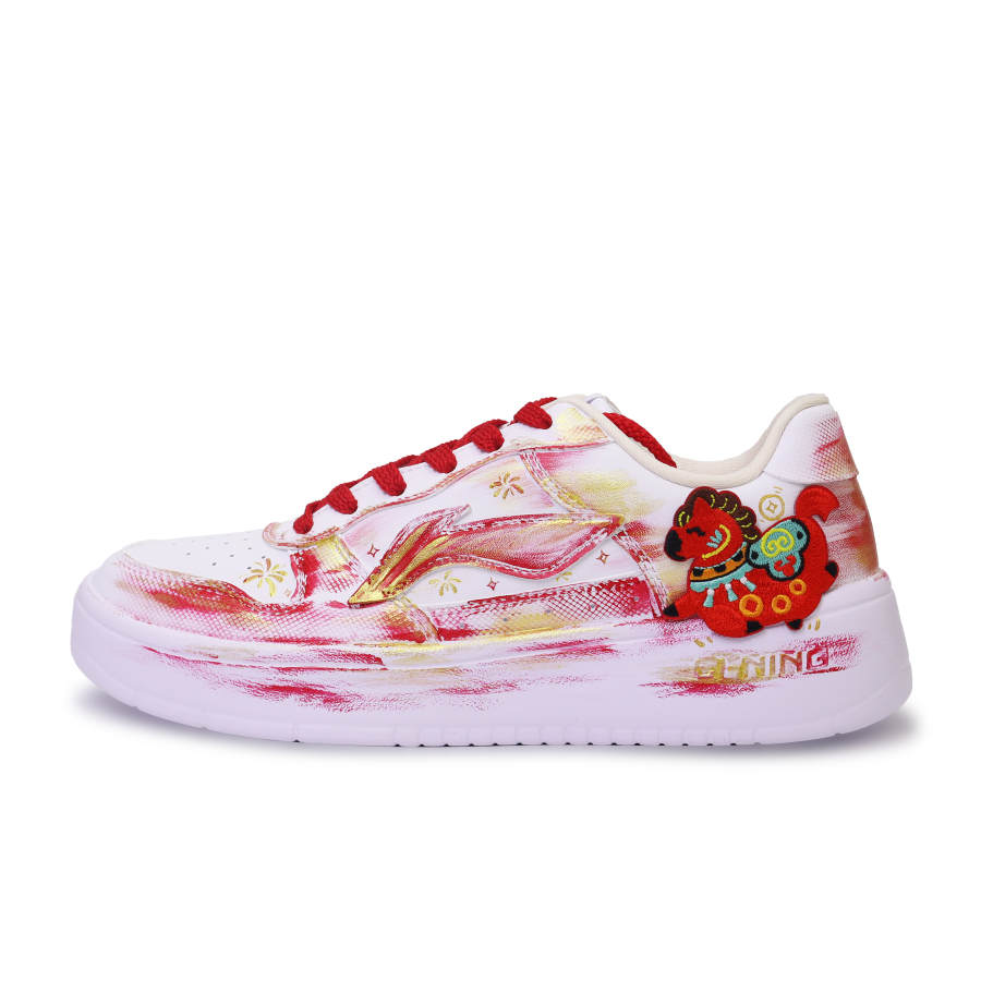 Li-Ning Li Ning Floating Boat Skateboard Shoes Women's Low Top Red Gold