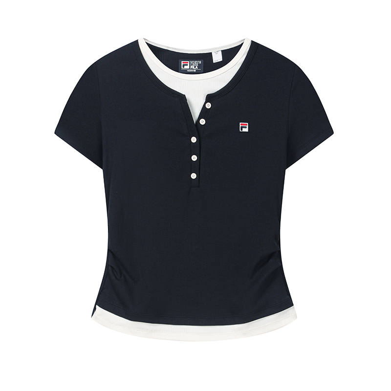 FILA Heritage T Shirts Women's Legend Blue Moderate Nipped In Waist