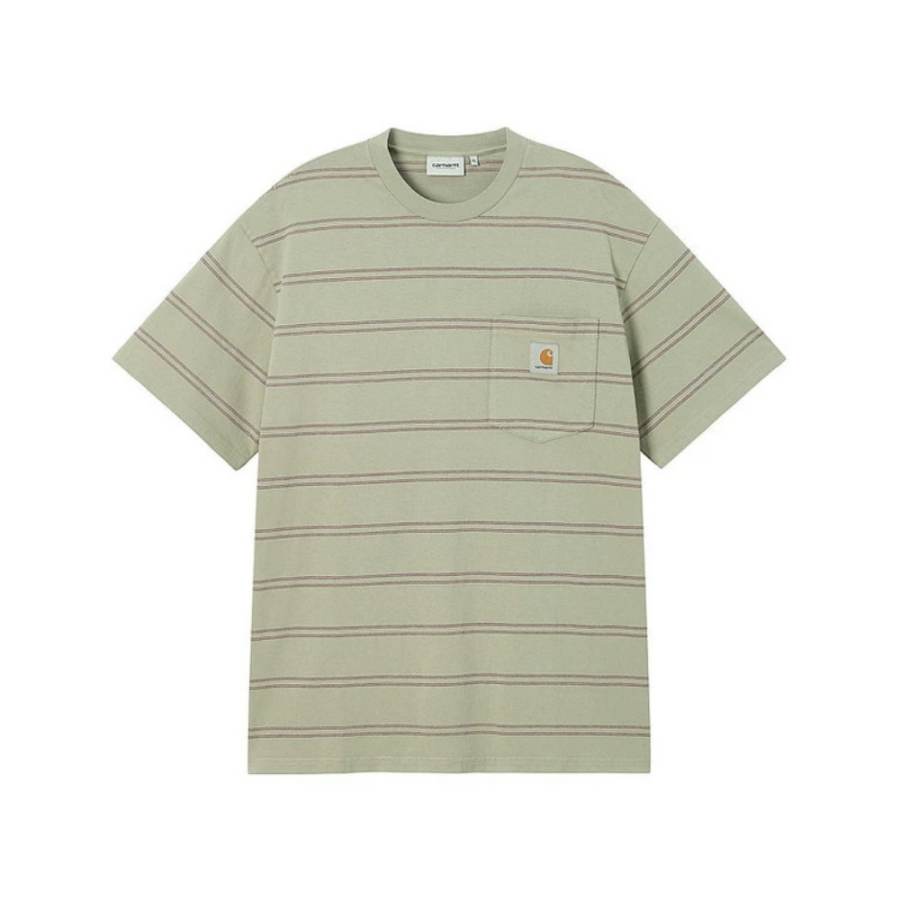 Carhartt WIP T Shirts Men's GRX/Green Crew Neck Moderate Straight Fit
