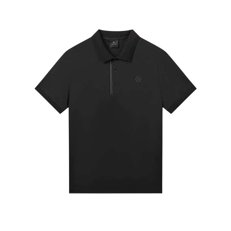 Li-Ning Li Ning Polo Shirts Men's Black Polo Collar Moderate Straight Fit
