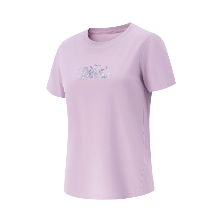 Li-Ning Li Ning Fitness Series T Shirts Women's Dusk Purple Crew Neck Moderate
