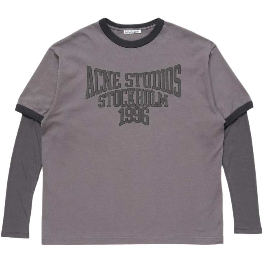 Acne Studios T Shirts Women's Dark Purple/Black Crew Neck