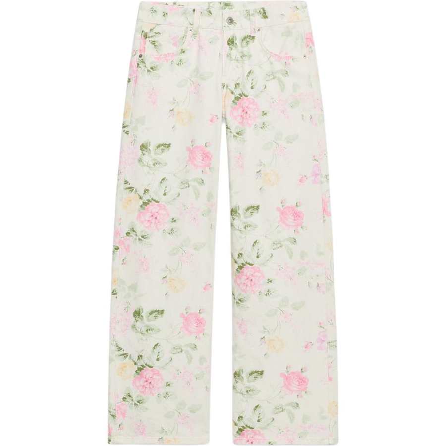 ZARA Trf Jeans Women's Frosted White Moderate Straight Fit Pants