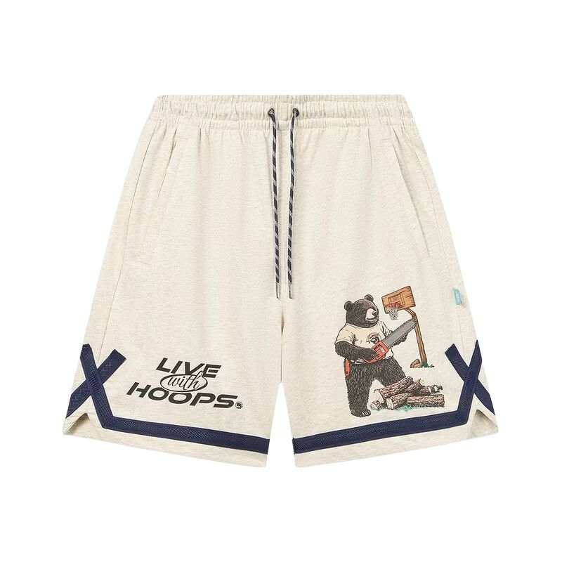 Li-Ning Li Ning Sports Shorts Men's Heather Gray Light Khaki Moderate Straight Fit Pants