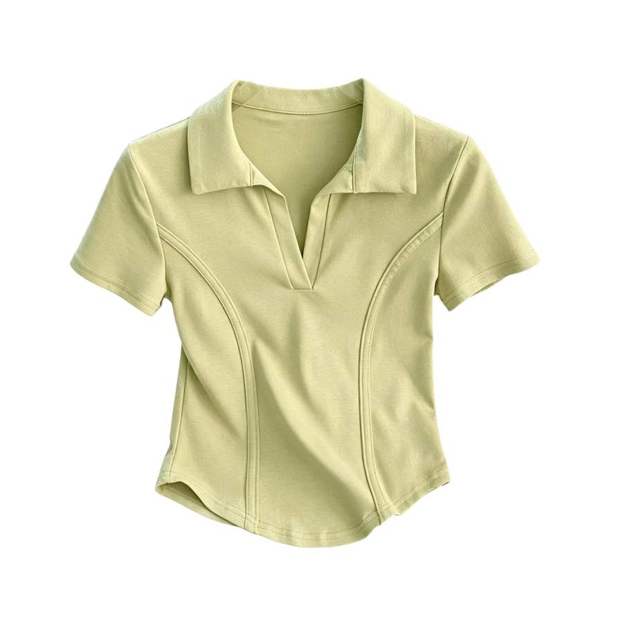 Sugarfunk Polo Shirts Women's Lapel Thin Nipped In Waist