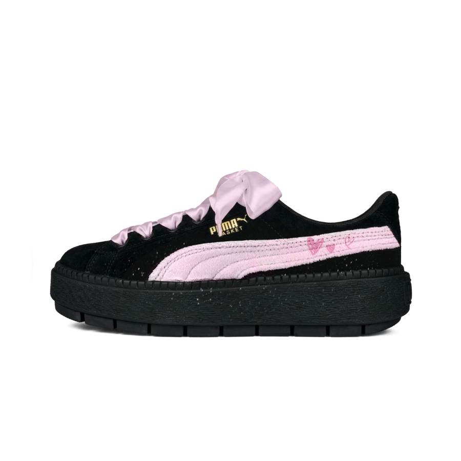 PUMA Platform Trace Skateboard Shoes Women's Low Top Pink