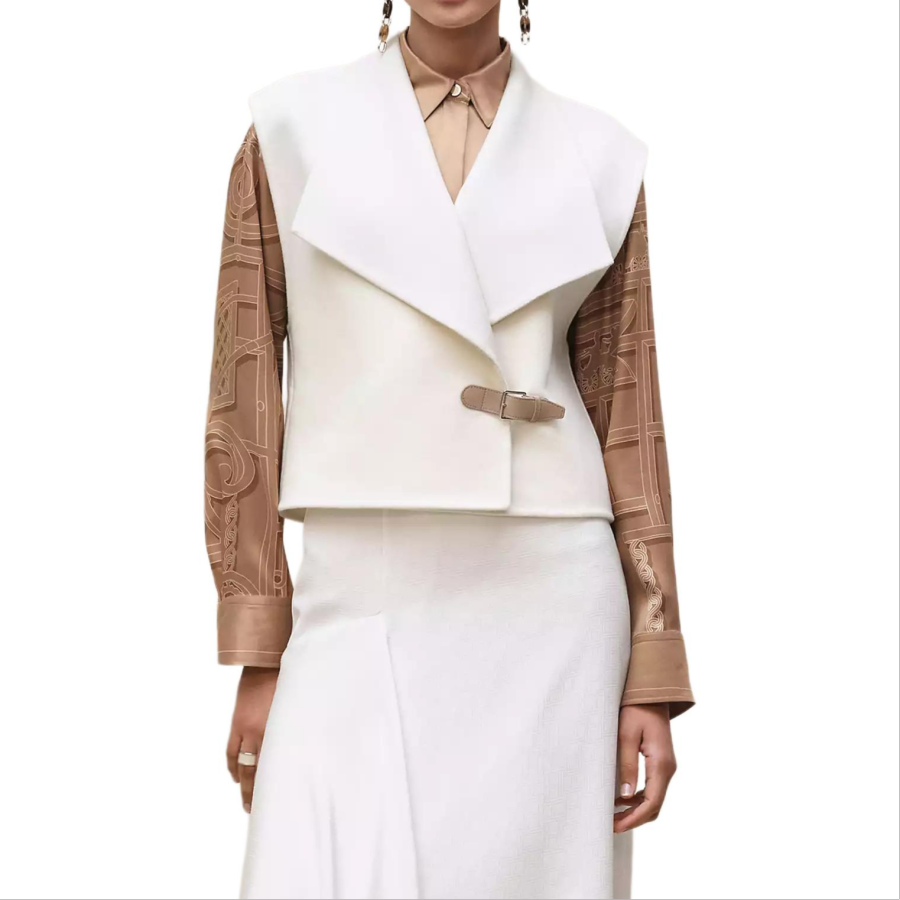 HERMES HERMES Vests Women's White Moderate