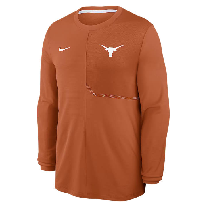 Nike Nike Dri Fit College T Shirts Men's Desert Orange/White Color Crew Neck