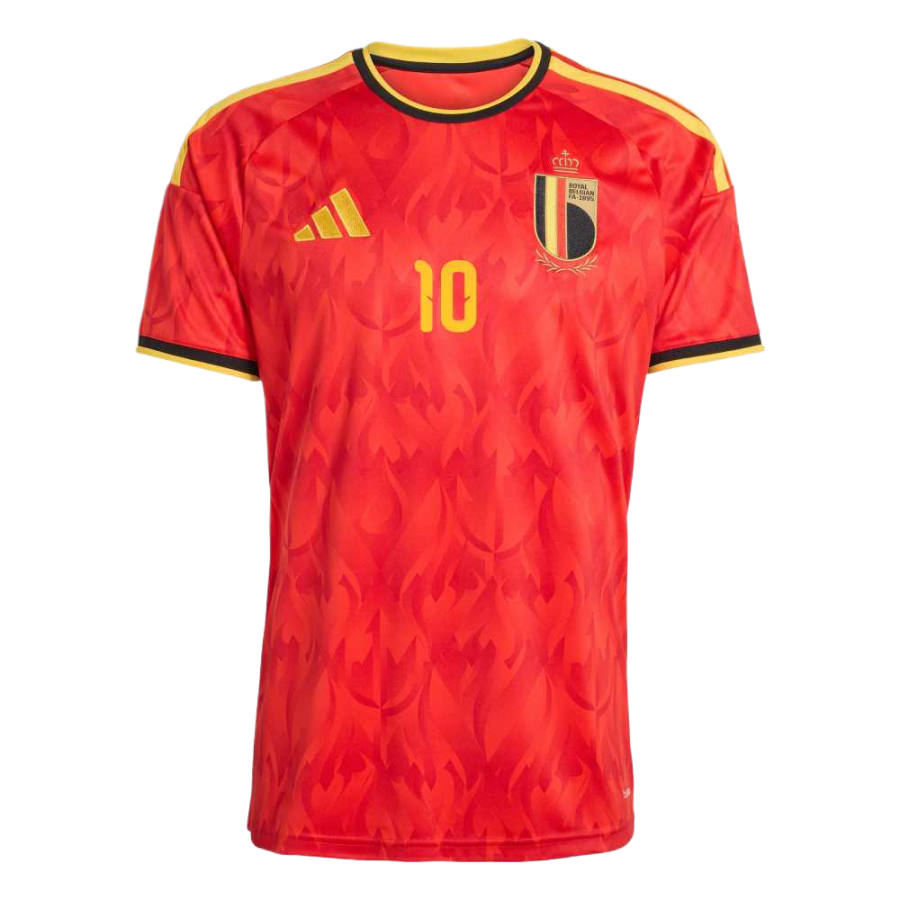 Adidas Adidas Belgium National Team Soccer Jerseys Men's Red/Sunlight Yellow Crew Neck Moderate