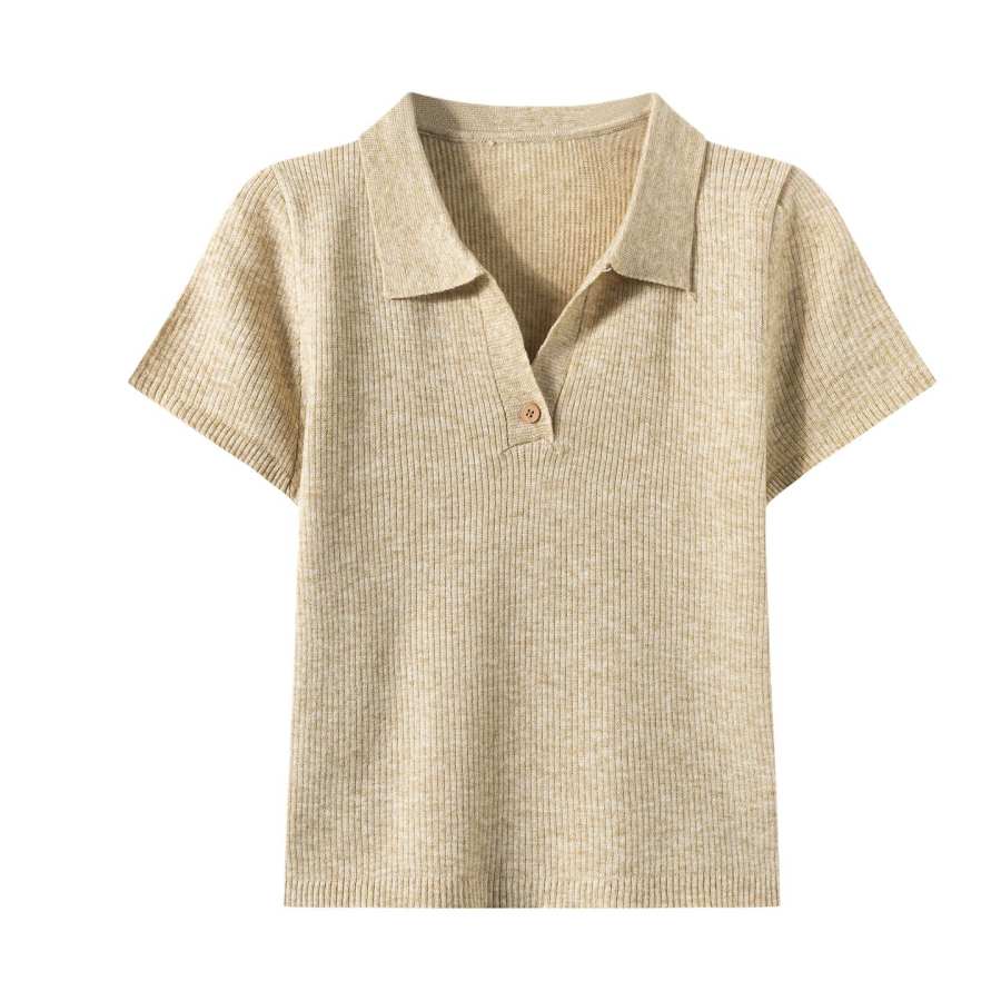 Sugarfunk Polo Shirts Women's Lapel Thin Straight Fit