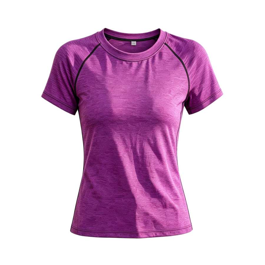 Sugarfunk Quick Dry T Shirts Women's Purple Crew Neck Thin Nipped In Waist