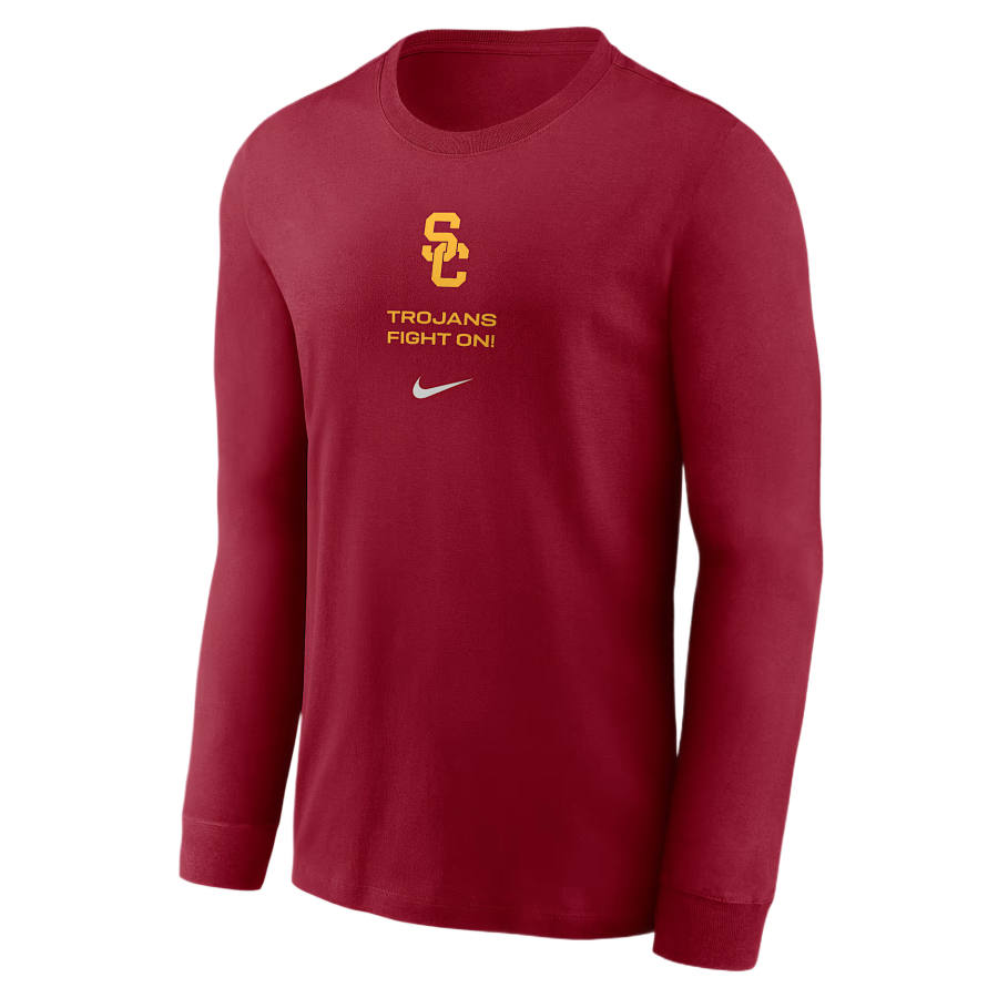 Nike Nike Dri Fit College T Shirts Men's Total Crimson Team Crew Neck