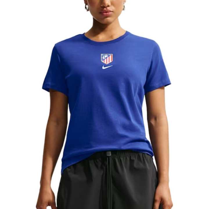Nike Nike Atlético Madrid T Shirts Women's Dark Royal Blue Crew Neck Moderate