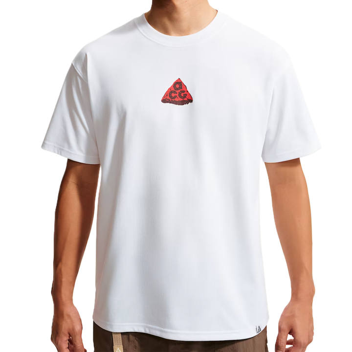 Nike Nike ACG DRI FIT Quick Dry T Shirts Men's Mountain Peak White Crew Neck Moderate