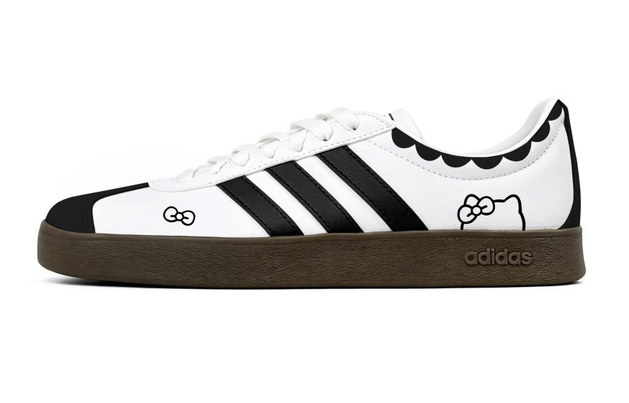 Adidas Adidas Vl Court Classic Skateboard Shoes Unisex Low Top Black/White