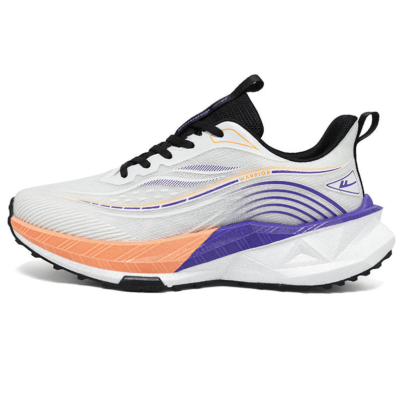 WARRIOR Running Shoes Men's Low Top Light Blue, Neon Green, White Orange