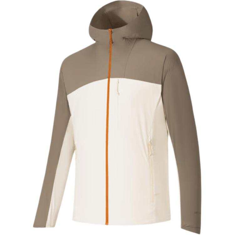 ANTA Trench Coats Men's Cool Card Brown/Beige Yellow Hooded Non Detachable Thin Straight Fit
