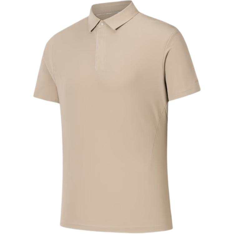 ANTA Champion All Weather Collection Polo Shirts Men's Camel Sand Polo Collar Moderate Straight Fit