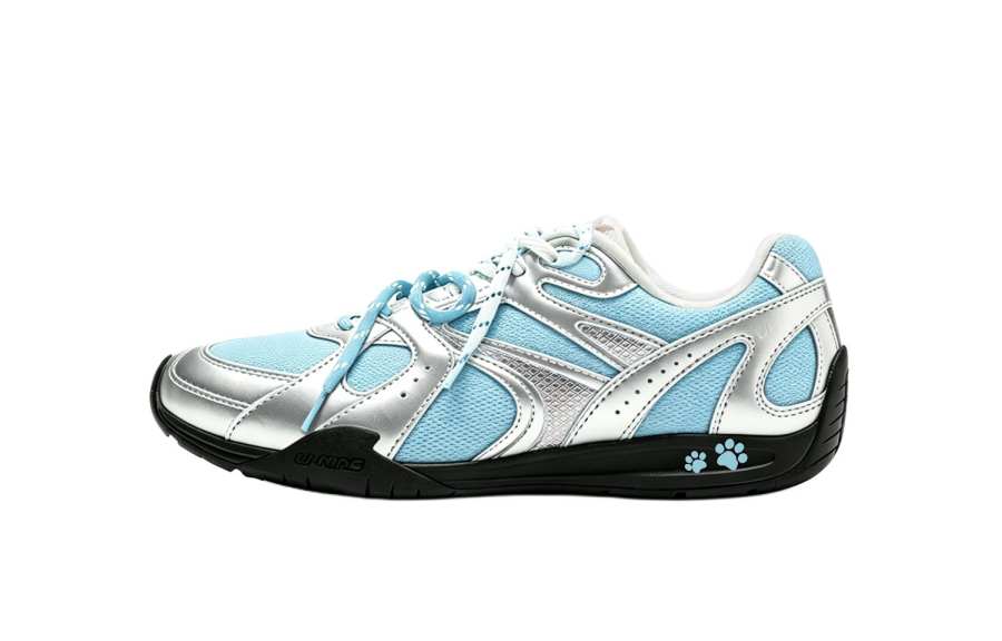 Li-Ning Li Ning Film Retro Casual Shoes Women's Low Top Silver & Blue & White